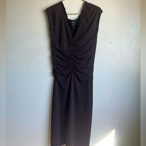 Express, flowy dress, black with pink polka dots. Size 6